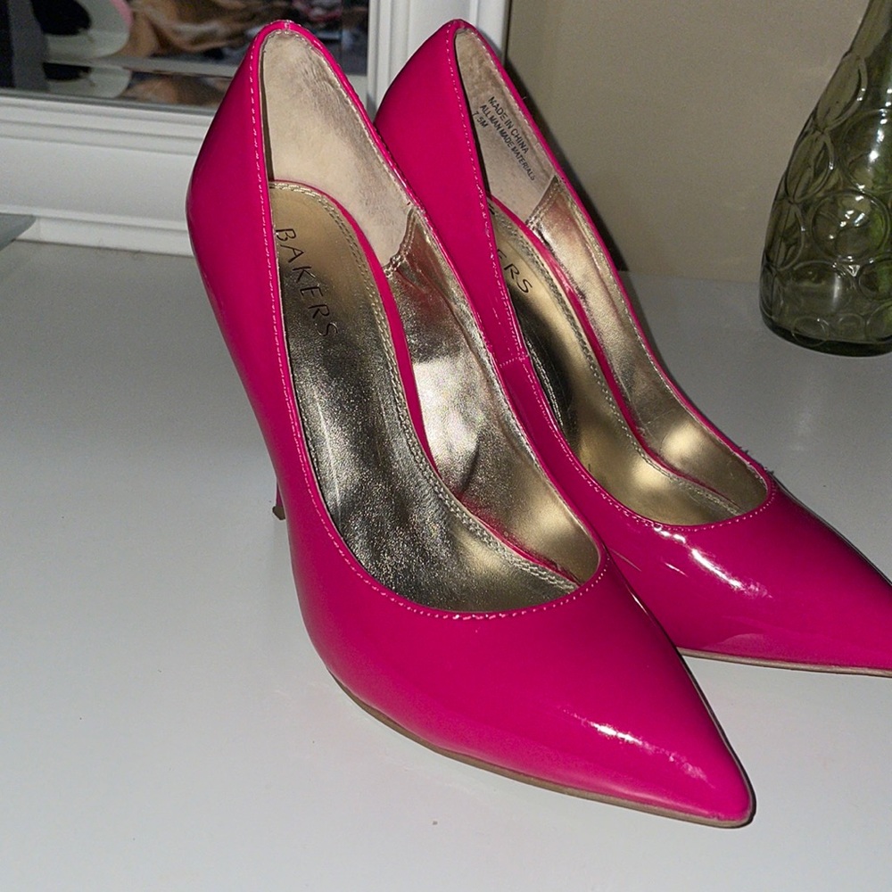 Bakers Hot Pink Patent Pointed-Toe Stiletto Heels